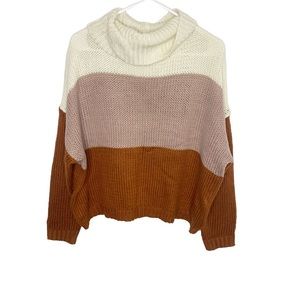 Beach Lunch Lounge Sweater Women's large Knit Multicolor chunky boxy oversized